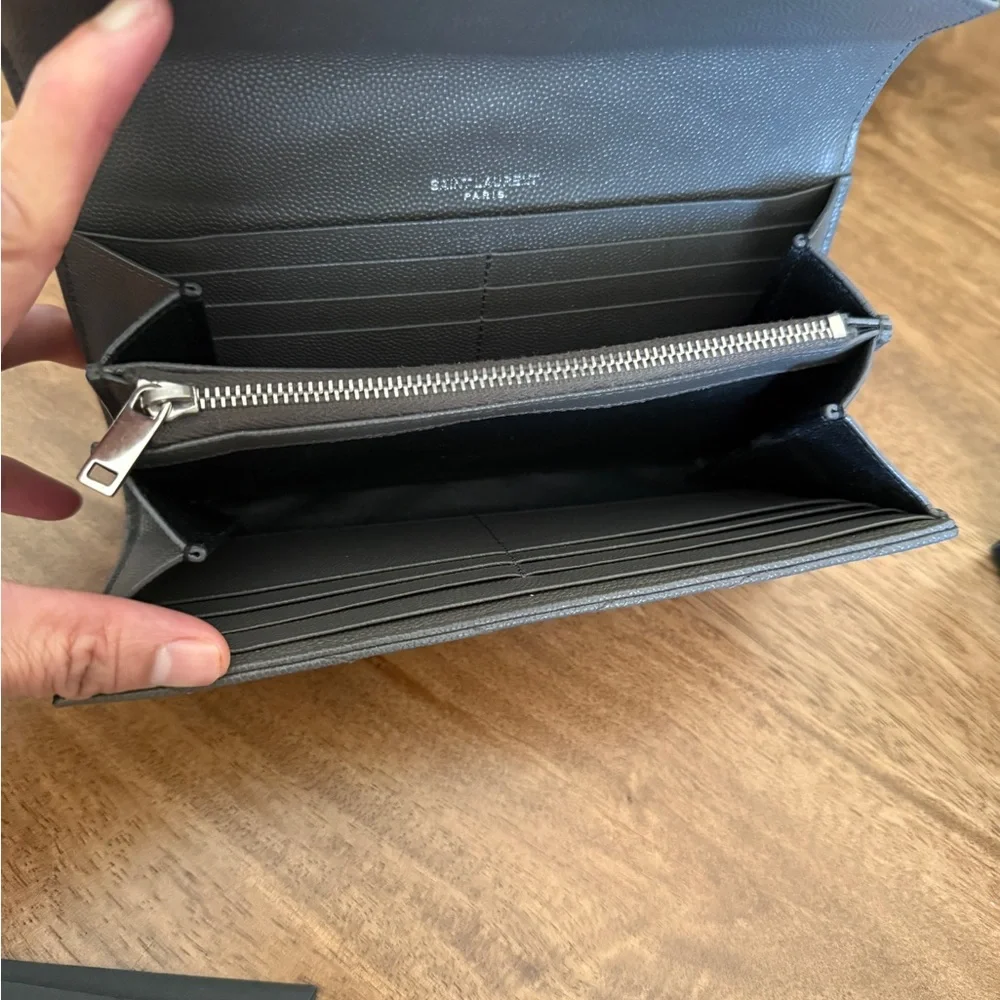 SOLD Yves Saint Laurent Gray Leather Clutch - Picture 6 of 14